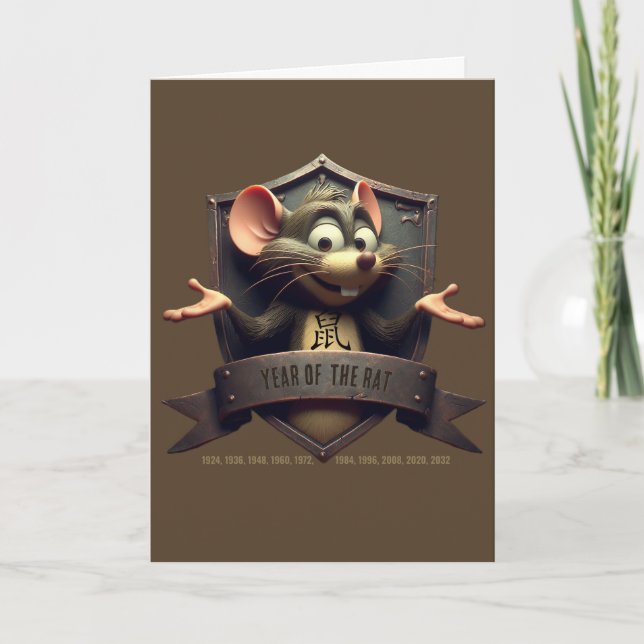 Carte Année de l'anniversaire du rat (Devant)