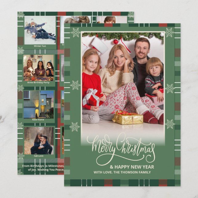 Carte Année d'examen Multi Photo Moderne Joyeux Noël (Devant / Derrière)