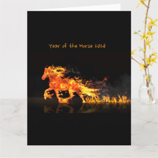 Carte Année du Cheval 2026 (Cheval de Feu)