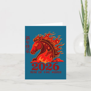 Carte Année du cheval lunaire chinois Cheval de feu