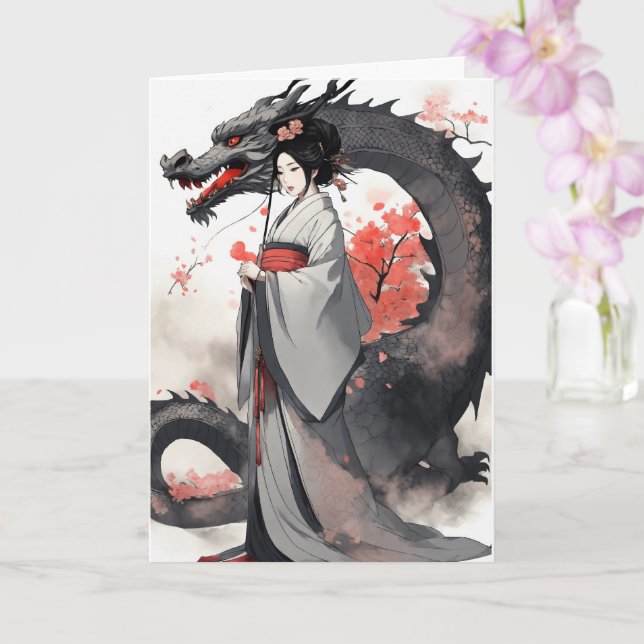Carte Année Du Dragon 2024 (Orchidée)