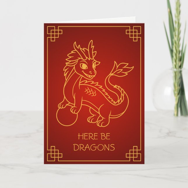 Carte Année du Dragon 2024 Chine Zodiac Blank (Devant)