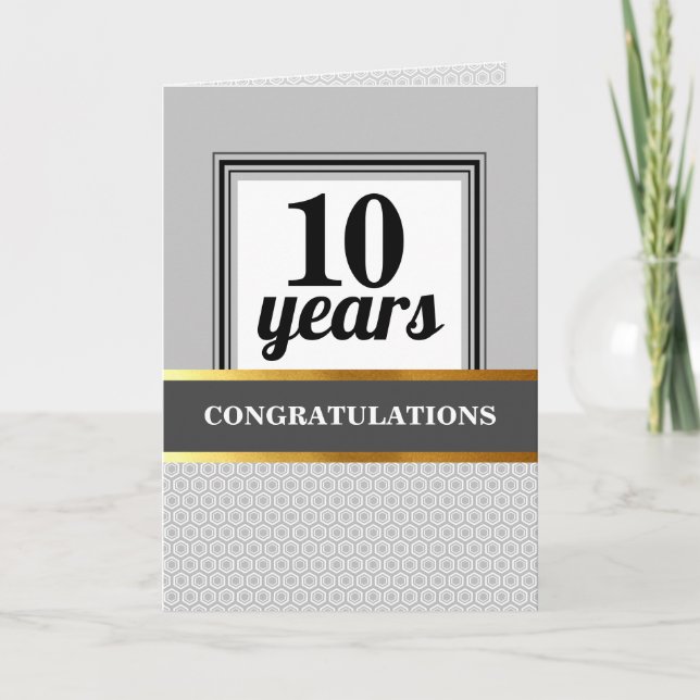 Carte Année personnalisée : gris anniversaire de l'emplo (Devant)