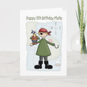 Carte Anniversaire 10 Pirate