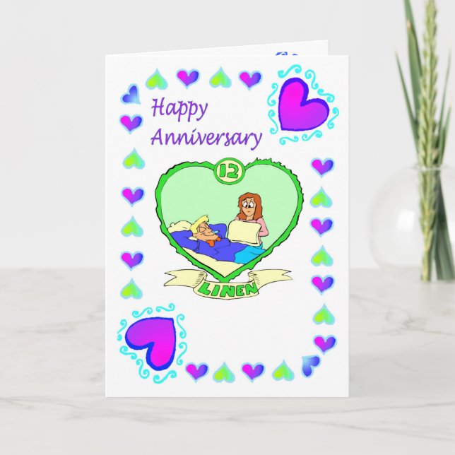 Carte Anniversaire 12e anniversaire de lin (Devant)