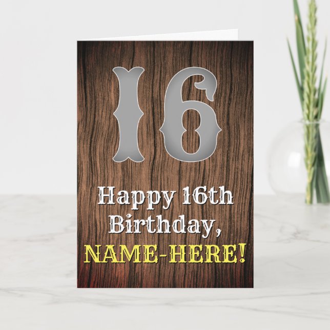 Carte Anniversaire 16e : Pays Inspiré par l'Ouest Look,  (Devant)