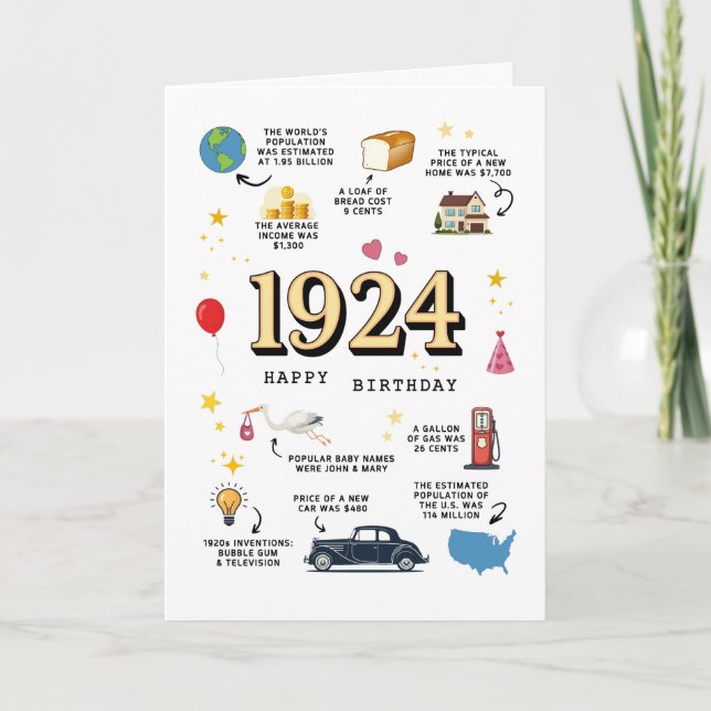 Carte Anniversaire 1924 Pour Grand-Père (Devant)