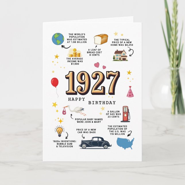 Carte Anniversaire 1927 Pour Grand-Père (Devant)