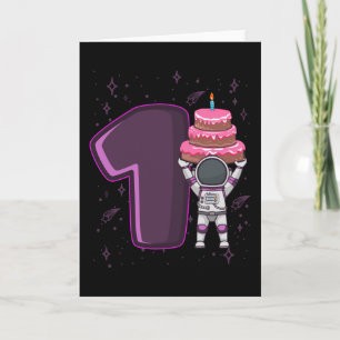 Carte ANNIVERSAIRE 1 1er anniversaire Toddler Astronaut