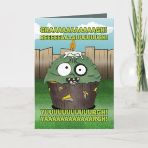 Carte Anniversaire #1 de petit gâteau de zombi