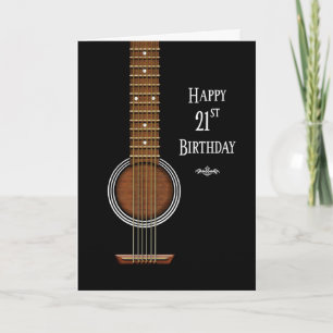Carte Anniversaire, 21, Guitare acoustique noire