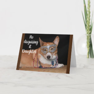 Carte ANNIVERSAIRE "21ème" DE LA FILLE AVEC CUTE CORGI