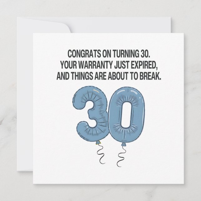 Carte Anniversaire 30 ans (Devant)