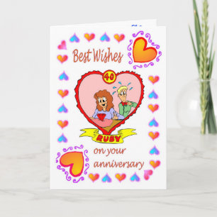 Carte Anniversaire 40 rubis