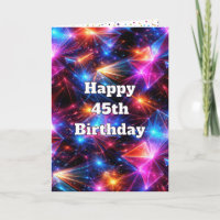Anniversaire 45 ans Néon Polygone Abstrait 