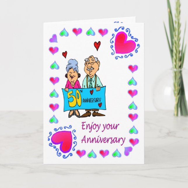 Carte Anniversaire 50e anniversaire signe (Devant)