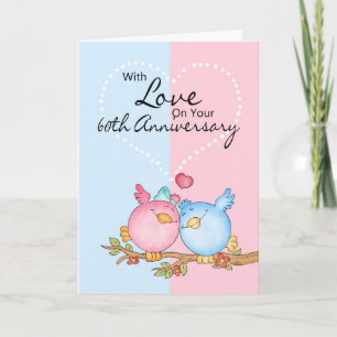 carte anniversaire - 60e anniversaire inséparables