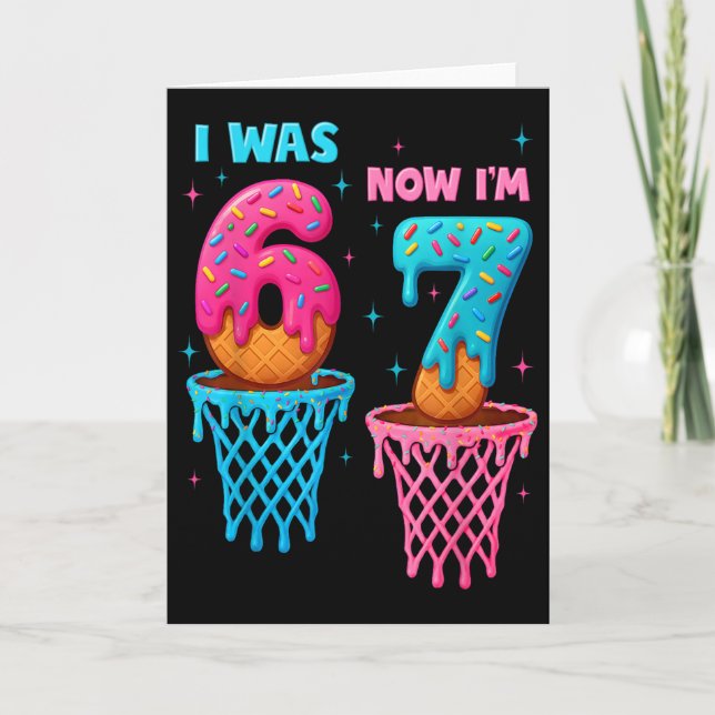 Carte Anniversaire 7 Ans J'avais 6 Ans Maintenant J'ai 7 (Devant)