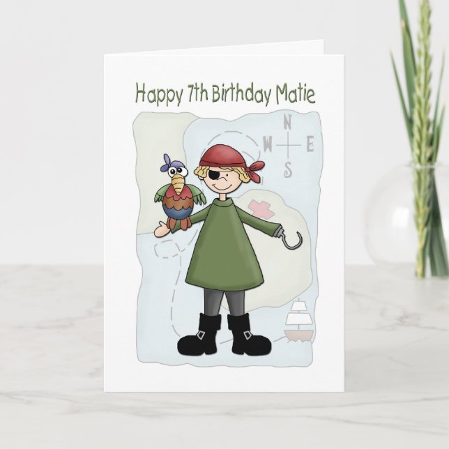 Carte Anniversaire 7 Pirate (Devant)