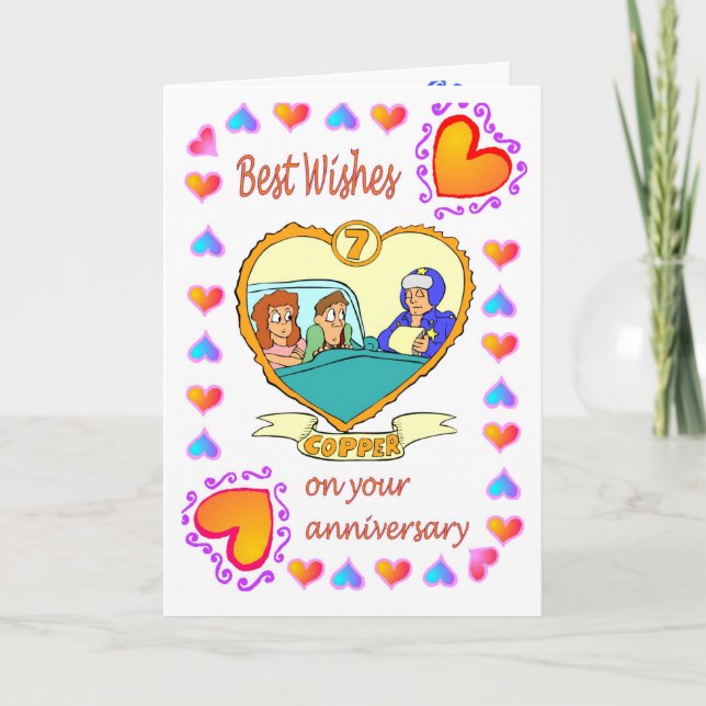 Carte Anniversaire - 7ème cuivre (Devant)