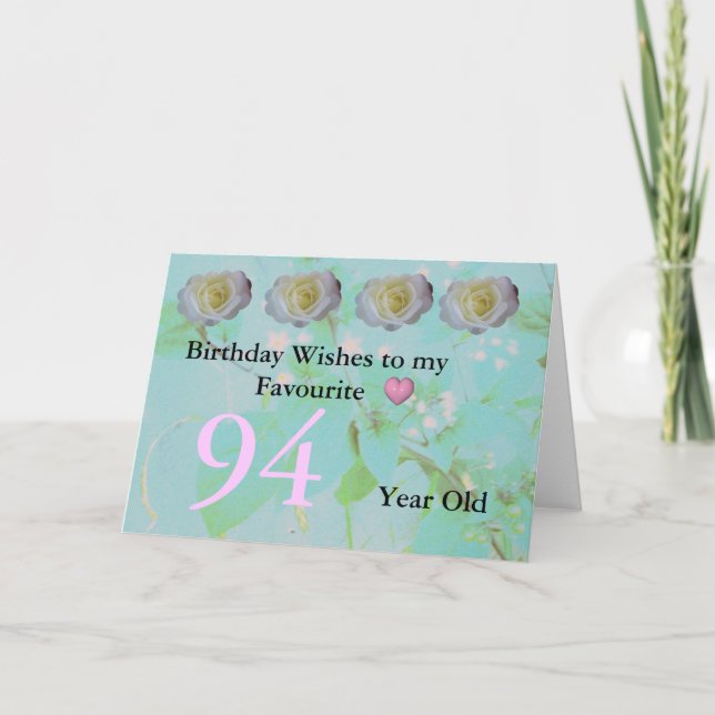 Carte Anniversaire 94 ans (Devant)