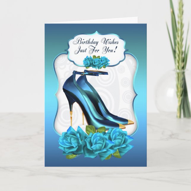 Carte Anniversaire à la mode élégant Ca de salutation de (Devant)