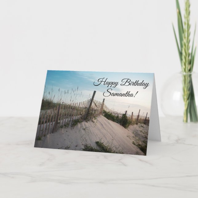 Carte Anniversaire à la plage (Devant)