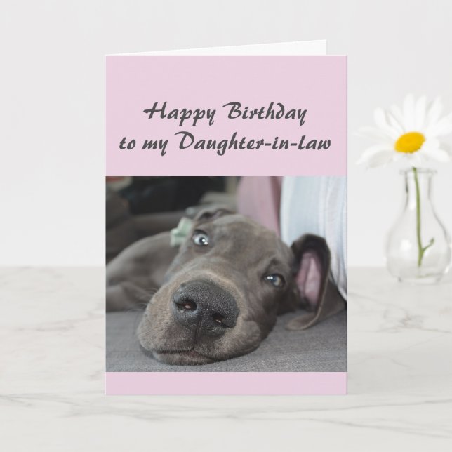 Carte Anniversaire à ma belle-fille Fun Dog Relax Humour (Petite plante)