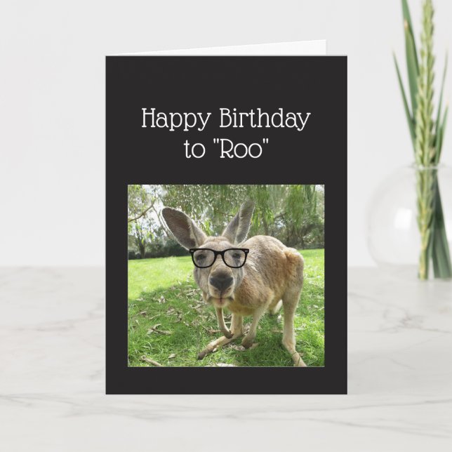 Carte Anniversaire à Roo Fun Kangaroo Australie Art anim (Devant)