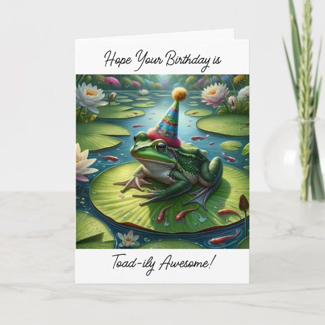 Carte Anniversaire à thème de la grenouille (Devant)