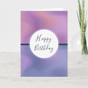 Carte Anniversaire Abstrait moderne violet et rose