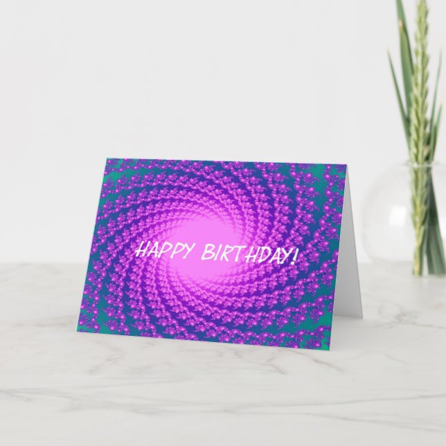 Carte Anniversaire Abstrait pourpre (Devant)