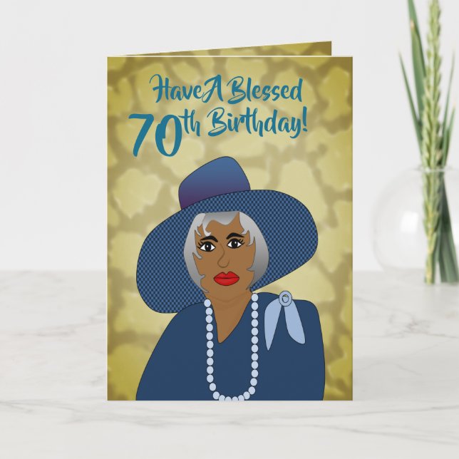 Carte Anniversaire Africaine Américaine 70ème (Devant)