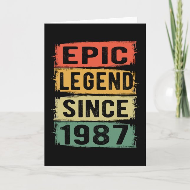 Carte anniversaire âgé de 38 ans 1987 Légende épique 38e (Devant)