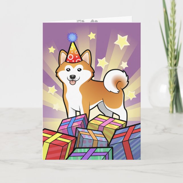 Carte Anniversaire Akita Inu/Shiba Inu (Devant)