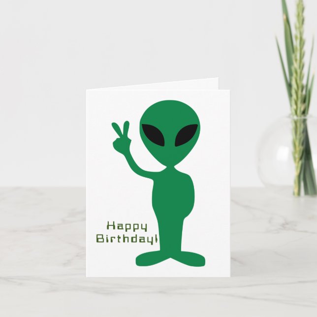 Carte Anniversaire Alien pacifique (Devant)