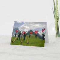 Carte anniversaire Alphorns