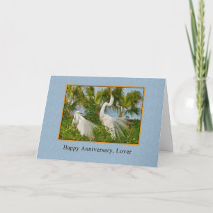 Carte Anniversaire, Amant, Grandes Aigrettes