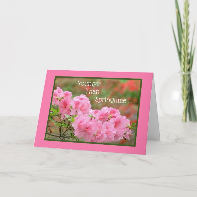 Carte ANNIVERSAIRE AMI "Plus jeune que le printemps.../F (Devant)