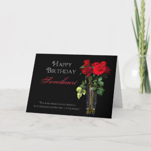 Carte Anniversaire - Amour - Roses rouges