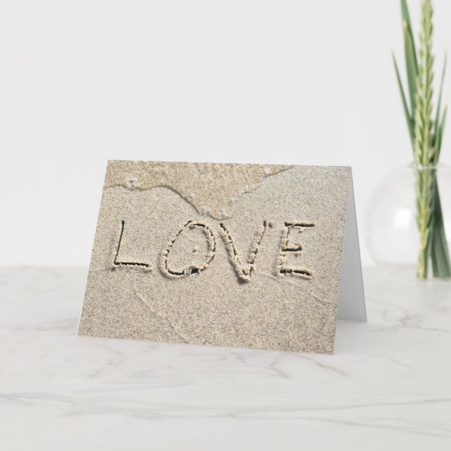 Carte Anniversaire Amour Texte Dans Le Sable (Devant)
