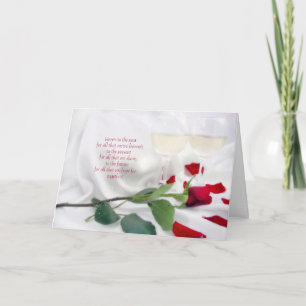 Carte Anniversaire Amour vin et rose