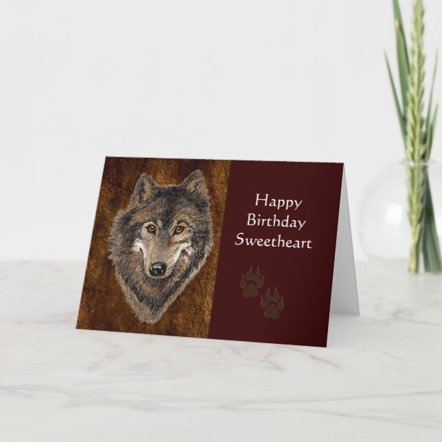 Carte Anniversaire, Amoureux, Loup, Loups, Animal, Natur (Devant)