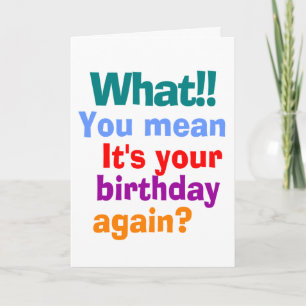 CARTE ANNIVERSAIRE AMUSANT DE NOUVEAU