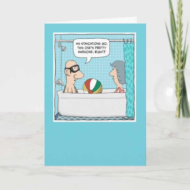 Carte Anniversaire amusant du séjour dans la baignoire (Devant)