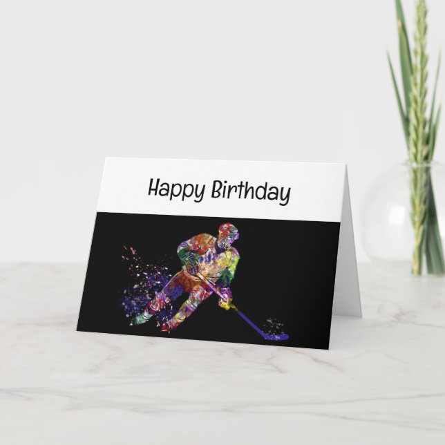 Carte Anniversaire amusant Mieux que le hockey à heures  (Devant)