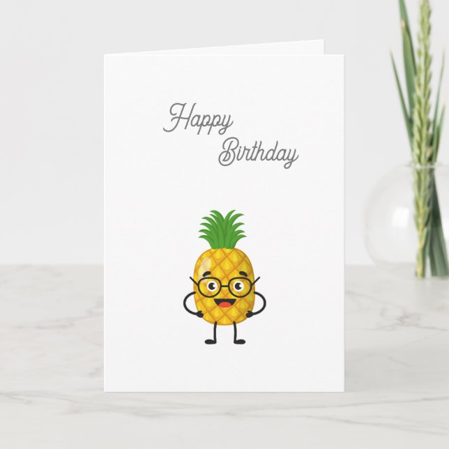 Carte Anniversaire ananas (Devant)
