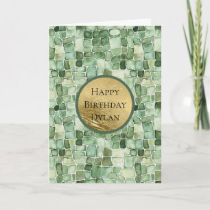 Carte Anniversaire animalier faux alligator vert