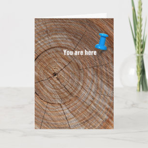 Carte Anniversaire anneaux d'arbre avec tack