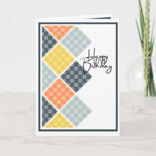 Carte Anniversaire Arabesque Rustique Couleurs Douteuses